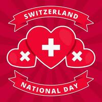 Switzerland 1st of August National Day. Banner Background Element Design, Swiss vector