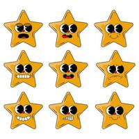 retro cartoon groovy character y2k style icon 90s, 80s stickers set vector