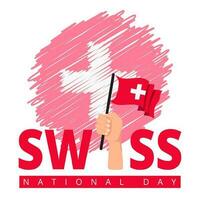 Switzerland 1st of August National Day. Banner Background Element Design, Swiss vector