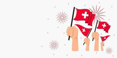 Switzerland 1st of August National Day. Banner Background Element Design, Swiss vector