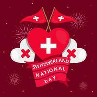 Switzerland 1st of August National Day. Banner Background Element Design, Swiss vector