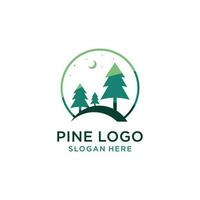 Pine logo vector design idea with creative style