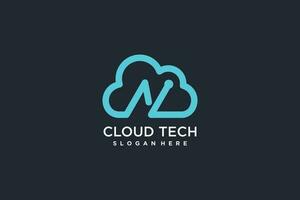 Cloud logo design with modern creative concept idea vector