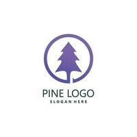 Pine logo vector design element with modern creative style