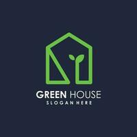 Green house logo vector with modern simple concept