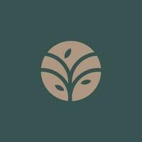 Nature logo with modern simple line art style vector