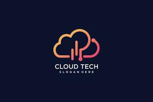 Cloud logo design with modern creative concept idea vector