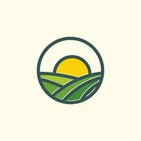 Nature farm logo with modern simple style vector