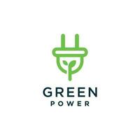 Green power logo design with modern creative concept idea vector