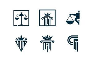 conjunto de abogado logo vector con creativo forma diseño