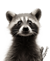 Portrait of Raccoon isolated. Illustration AI Generative png