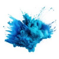 Blue holi paint color powder Illustration AI Generative png