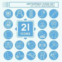 Icon Set Orthopedic. related to Health symbol. blue eyes style. simple design editable. simple illustration vector