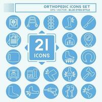 Icon Set Orthopedic. related to Health symbol. blue eyes style. simple design editable. simple illustration vector