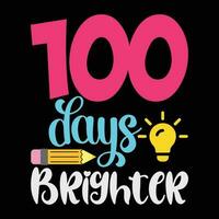 100 days brighter, back to school vector