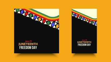 Juneteenth Freedom Day abstract veactor illustration. Geometric social media shape. Vector background for ads, poster, card, banner. june 19