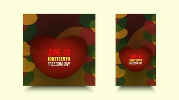 Juneteenth Freedom Day abstract veactor illustration. Geometric social media shape. Vector background for ads, poster, card, banner. june 19