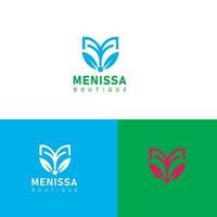 Menissa Boutique Minimalist logo design template vector