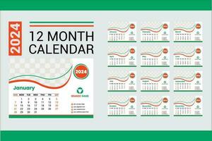 Unique  2024 Calendar template Design vector