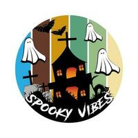 Halloween t-shirt design Spooky Vibes vector