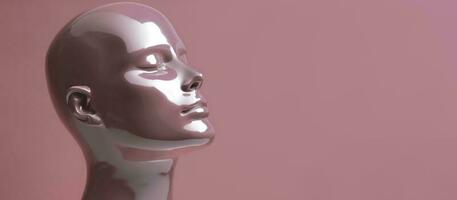violet head face latex mannequin generative ai photo
