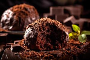chocolate brownies with coffee sprinkles photo