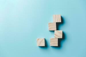Success and necessary skills in graduation or education. Knowledge and teaching. Wooden cubes with graduation and education symbols linked. education concept. Creative idea and innovation. photo