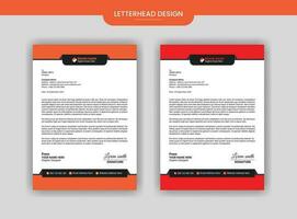 Letterhead Design Modern Business Letterhead Design with orange, red color template pro vector