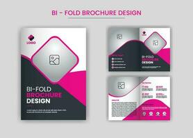 BiCorporate Business Bi-fold brochure template,layout with unique and professional design  pro vector. vector