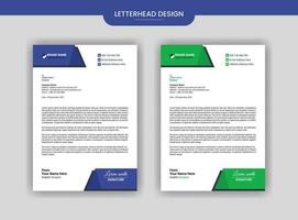 Letterhead Design Modern Business Letterhead Design with blue,green color template  pro vector