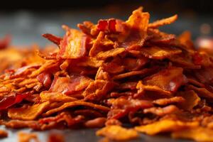 fried dry bacon snacks for beer photo