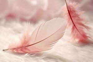 pink delicate feathers generative ai photo