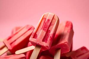 sexy red ice cream, frozen berry juice photo