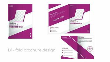 Modern geometric elegant corporate bi - fold brochure vector template, corporate business booklet brochure design, annual report template,