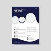 Modern abstract real estate flyer A4 vector template for print, creative concept ,property sale design.