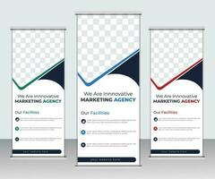 Professional modern creative corporate and business roll up banner template, vector illustration, abstract background, Vertical banner