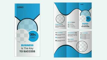 Modern professional tri fold brochure design vector template.