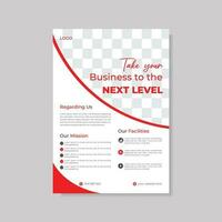 Modern corporate red color flyer design vector template for digital agency.