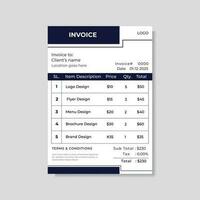 Modern professional elegant  color invoice design template vector