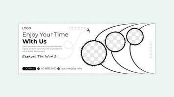 Modern abstract tour and travel timeline cover design and web banner design vector template