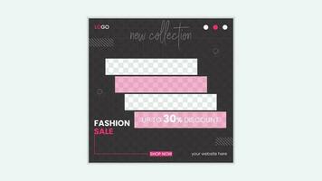 Fashion sale social media post and web banner  post design vector template, square size, Suitable for social media post and web ads