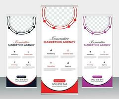 Modern professional abstract creative corporate roll up banner vector template.