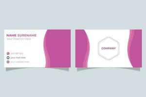 Modern elegant purple color business card design template. vector