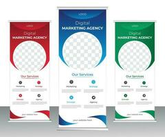 Professional modern business roll up banner design vector template.