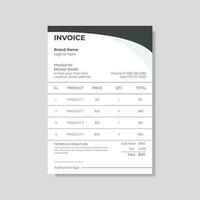 Black color invoice design vector template.