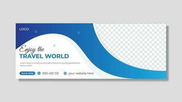 Modern abstract tour and travel timeline cover design and web banner design vector template,