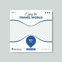 Tour and travel abstract social media post and web banner post design vector template.