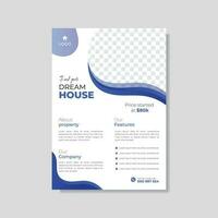 Modern abstract real estate flyer A4 vector template for rent, creative concept ,property sale design.