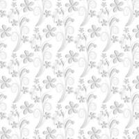 White and grey floral pattern background vector template.