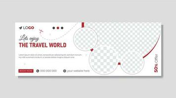 Tour and travel timeline cover design and web banner template. vector